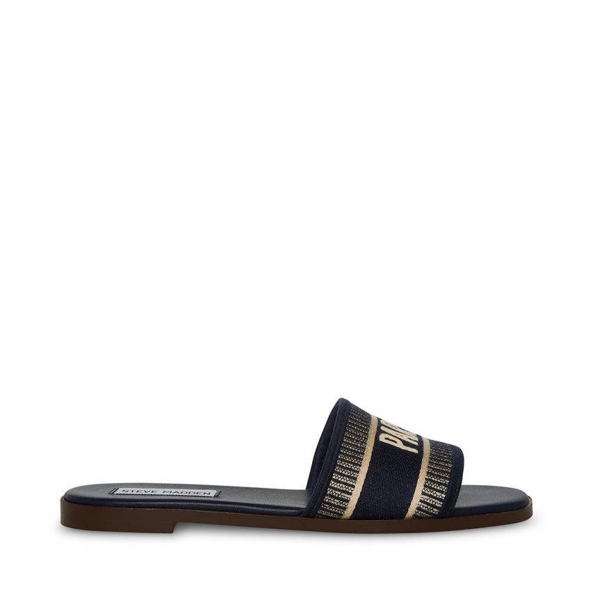 Black Steve Madden Knox Women's Slides | PH 2134OAT